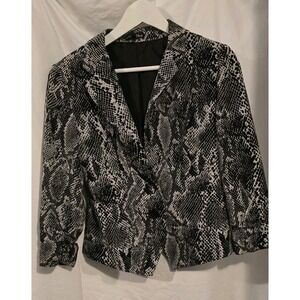 Express Snakeskin Size 6 Single Button Blazer Ruched Sleeve Career Church